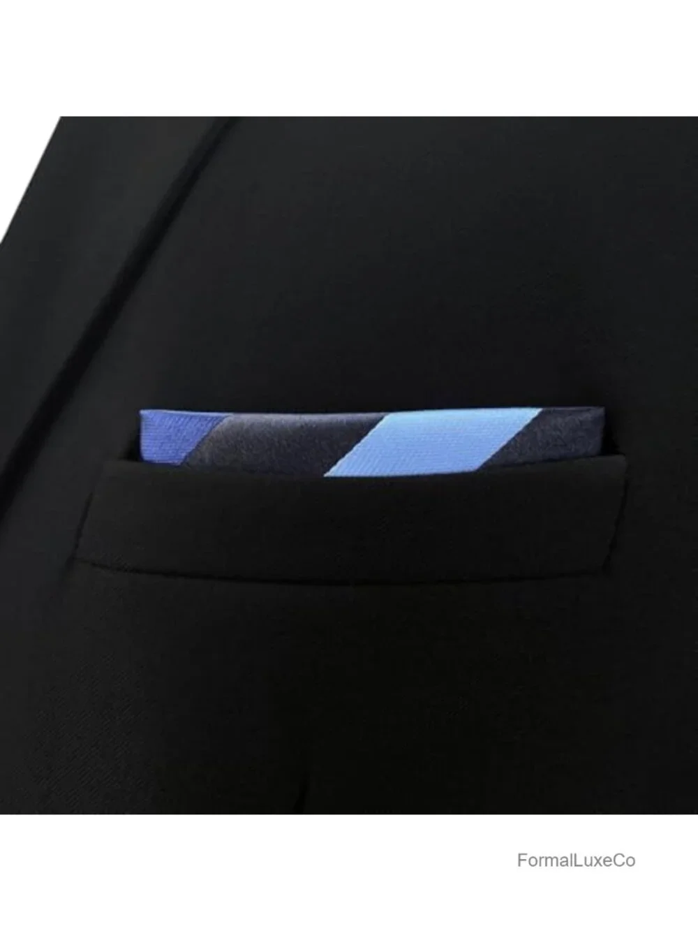 Striped Silk Blend Men's Pocket Square - Large 12.6